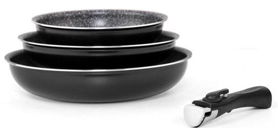Arthur Martin Bakpannenset 3-delig 20/24/28 cm Zwart Aluminium