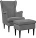 vidaXL Fauteuil met Voetenbank 2-delig Donkergrijs Fluweel