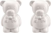 Glorex Hobby Polystyrène loisirs créatifs formes/figures animaux - 2x - ours - 20 cm - blanc