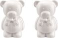 Glorex Hobby Piepschuim hobby knutselen vormen/figuren dieren - 2x - beer/beren - 20 cm - wit