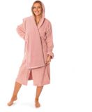 Lavea® Sauna Set Badjas Dames & Heren met Handdoek 80x200 cm – 100% Katoen, Zacht & Sterk Absorberend – Met Capuchon en Ceintuur – OEKO-TEX – Set Badjas S + Sauna Handdoek – Oudroze
