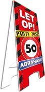 Paper Dreams Warning Sign 50 Jaar Abraham Party Zone