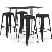 vidaXL 5-delige Barset zwart