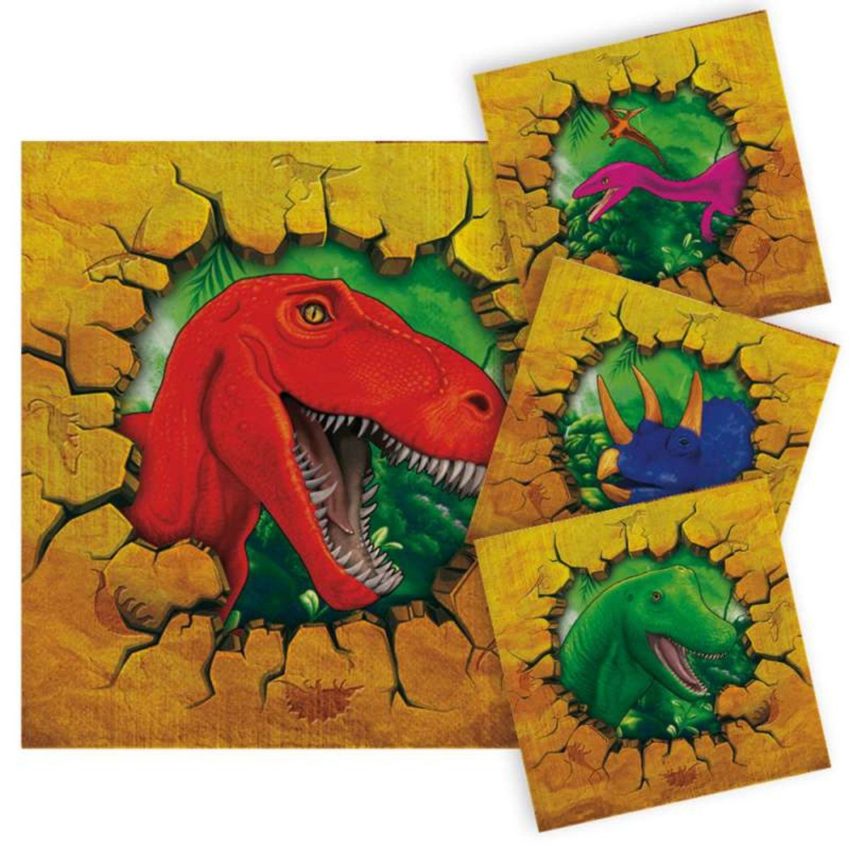 Folat Dinosaurus Servetten - 16 stuks