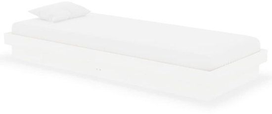 vidaXL Bedframe massief hout wit 75x190 cm