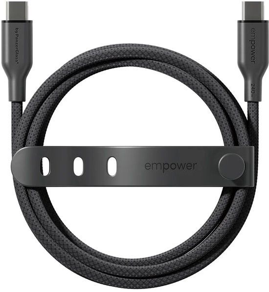 Empower by PanzerGlass Racing USB-C naar USB-C Oplaadkabel - 240W - 2 meter - Space Black