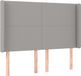 vidaXL Hoofdbord met randen 147x16x118/128 cm stof gris clair