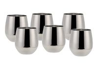 ECHTWERK Set van 6 roestvrij stalen wijn- en waterglazen, zilverkleurige uitvoering, 500 ml, 10 x 9,5 cm