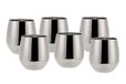 ECHTWERK Set van 6 roestvrij stalen wijn- en waterglazen, zilverkleurige uitvoering, 500 ml, 10 x 9,5 cm