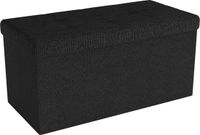 Intirilife Opvouwbare bank 76x38x38 cm PIANO ZWART