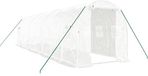 vidaXL Serre avec cadre en acier, blanc, 16 m², 8x2x2 m