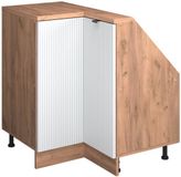 Vicco R-Line Hoekkeukenkast voor schuine wand – 75.6 cm met 1 deur Witte golf