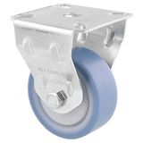 WAGNER zachte meubelrol/bokrol DELUXE - diameter 50 mm, bouwhoogte 70 mm, verzinkt staal, blauw/wit, aanschroefplaat 50 x 50 mm, draagkracht 50 kg - 23775101