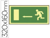 Pictogram Syssa Pictogram Nooduitgang Pijl links van fotoluminescent PVC, 320 x 160 mm