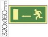 Pictogram Syssa Pictogram Nooduitgang Pijl links van fotoluminescent PVC, 320 x 160 mm