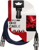 HQ-Power DMX-kabel, 1 x XLR mannelijk, 1 x XLR vrouwelijk, 2.5 m, blauw