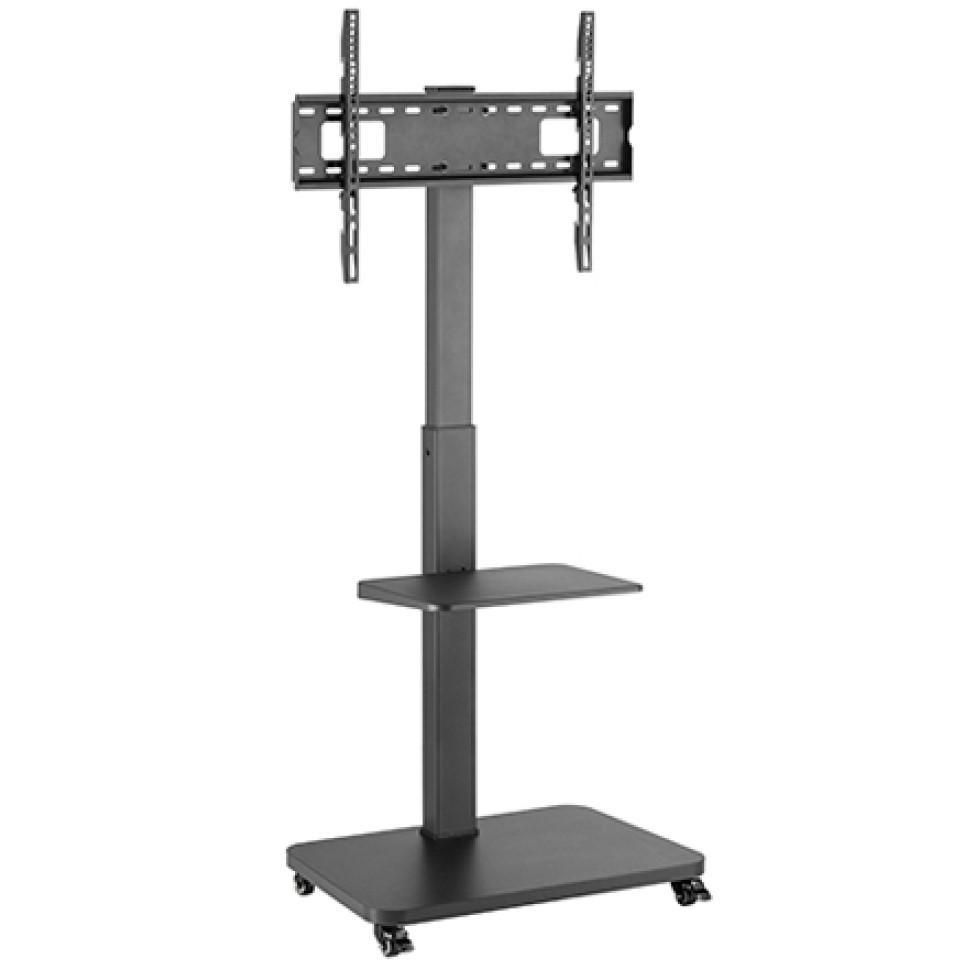 Allteq TV Standaard | TV statief | Monitorstandaard met wielen | TV trolley | Mobiel scherm station | Verrijdbaar | Hoogte instelbaar | VESA 200/300/400/600 | Max. gewicht: 40 kg | 37 t/m 75 inch