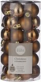 House of Seasons Kleine kunststof kerstballen pakket - licht koper - Dia 3 cm - 30 stuks