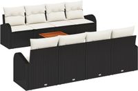 vidaXL - Tuinbank - Set - 9 - st - Zwart - poly - rattan