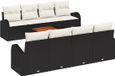 vidaXL - Banc de jardin - Set - 9 - pce - Noir - poly - rotin