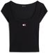 Tommy Jeans T-shirt Zwart Katoen/Elastaan Regular Fit Maat L