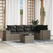 Maison Exclusive - Ensemble de jardin pour 6 personnes avec coussins, gris, en polyrotin