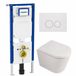 Geberit QeramiQ Dely Toiletset - 36.3x51.7cm - Geberit UP720 inbouwreservoir - rimless - diepspoel - 35mm zitting - softclose - bedieningsplaat glans wit - ronde knoppen - mat wit