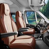 Bremer Sitzbezüge GmbH Premium Camper stoelhoezen voor Roller Team Kronos TI LT5 in Beige/Lichtbruin (2 losse stoelen)