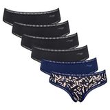 Sloggi GO Crush Hipster C6P Set van 6 Zwart/Blauw/Zwart Dames Maat S