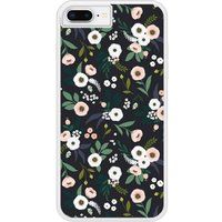 Apple Siliconen hoesje compatibel met iPhone 7 Plus Bloemen Zwart