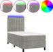 vidaXL Boxspring met matras en LED fluweel lichtgrijs 80x200 cm