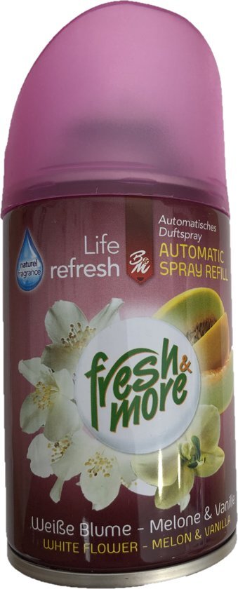 Fresh & More 6x Luchtverfrisser White Flower Melon & Vanilla 250ml