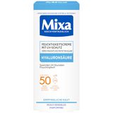 Mixa UV 50 Hydrating Care, voor de gevoelige huid, bescherming tegen UVB + UVA + Long UVA, SPF 50, met hyaluronzuur, geschikt voor gezicht en hals, hypoallergeen, 50 ml