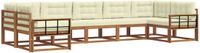 vidaXL - Hoek loungeset - 7 zitplekken - Natuurlijk en crème - Acacia hout