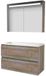 Basic-Line Premium 46 Badkamermeubelset - 100 x 46 cm - Greeploos - 2 Lades - Acryl Wastafel - 2 Kraangaten - Spiegelkast met LED Verlichting - Scotch Oak