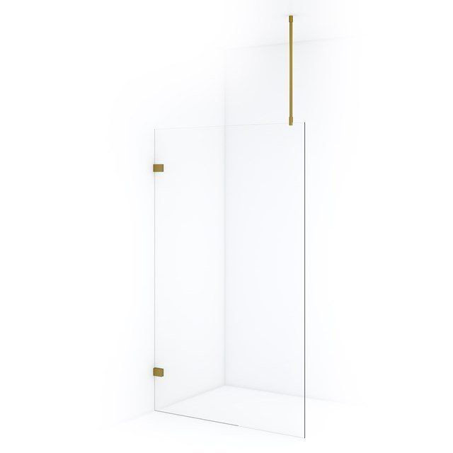 Maxaro Inloopdouche Diamond 120cm 8mm Helder Veiligheidsglas Goud - 6095826111171