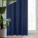 Eurofirany LOGAN Gordijn ondoorzichtig, blackout, satijn verduisteringsgordijn met plooiband - 1 st. Elegant, glad, effen, woonkamer, slaapkamer, 135x270 cm, donkerblauw