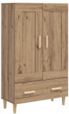 vidaXL Highboard Artisanaal eiken 70 x 31 x 115 cm Bewerkt hout