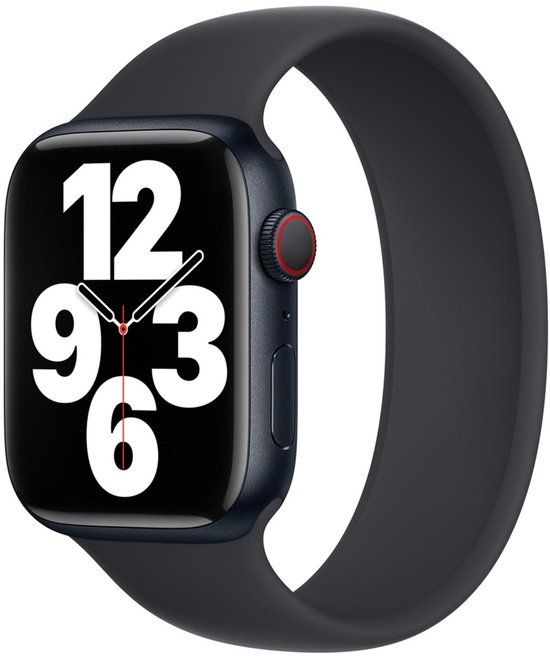 Apple Siliconen solobandje voor de Apple Watch | 44/45/46/49 mm - Maat 8 - Midnight