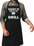 Bellatio Decorations Daddy king of the grill barbecue cadeau katoenen schort zwart voor heren