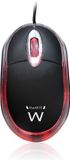 Ewent EW3174 Muis USB Type-A Optisch 1000 DPI Ambidextrous Zwart Transparant
