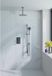 FortiFura Calvi inbouw regendoucheset – Ø25 cm hoofddouche – 20 cm plafondbuis – 1-stands ronde handdouche – gladde knoppen – gunmetal geborsteld