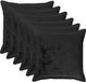 vidaXL Kussensloop 6 stuks Flanel Zwart 60 x 60 cm