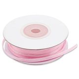 Roze, dubbel satijnen lint, 3 mm, gesatineerde spoel, voor gastgeschenken, bruiloft, doop, communie, vormsel, Kerstmis, 50 m rol