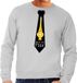 Bellatio Decorations Shoppartners Bv Foute kersttrui / sweater stropdas suck my piek grijs voor heren M