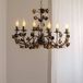 ONLI Kroonluchter Carolina, bronskleurig, 6-lamps, ijzer