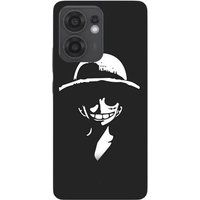 Oppo Hoesje voor Oppo Reno 13F Monkey D. Luffy zwart-wit