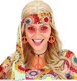Finidi Hippie Peace ketting en oorbellen oranje