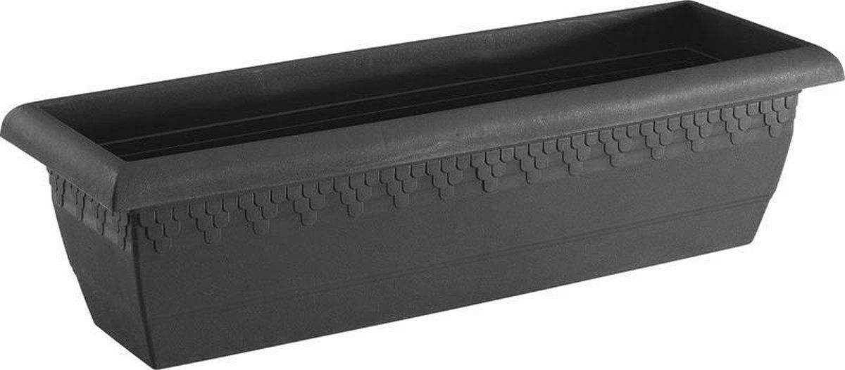 Hega hogar 5x antraciet grijze rechthoekige plantenpotten Jardinera 60 x 20 cm