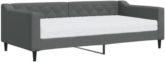 vidaXL Slaapbank met matras 90x190 cm stof donkergrijs